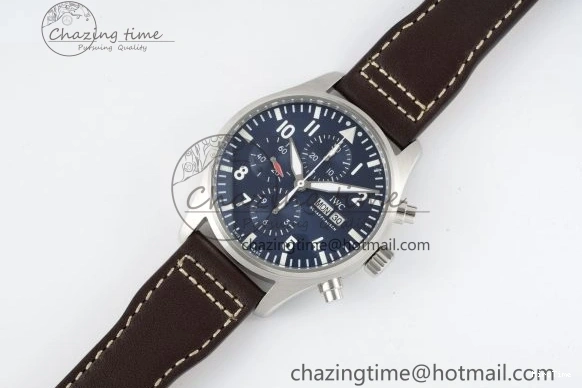 MIROTIME 0524 Pilot Chrono SS AZF 1:1 Best Edition Blue Dial on Brown Leather Strap A TimelessDesign 7060